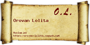 Orovan Lolita névjegykártya